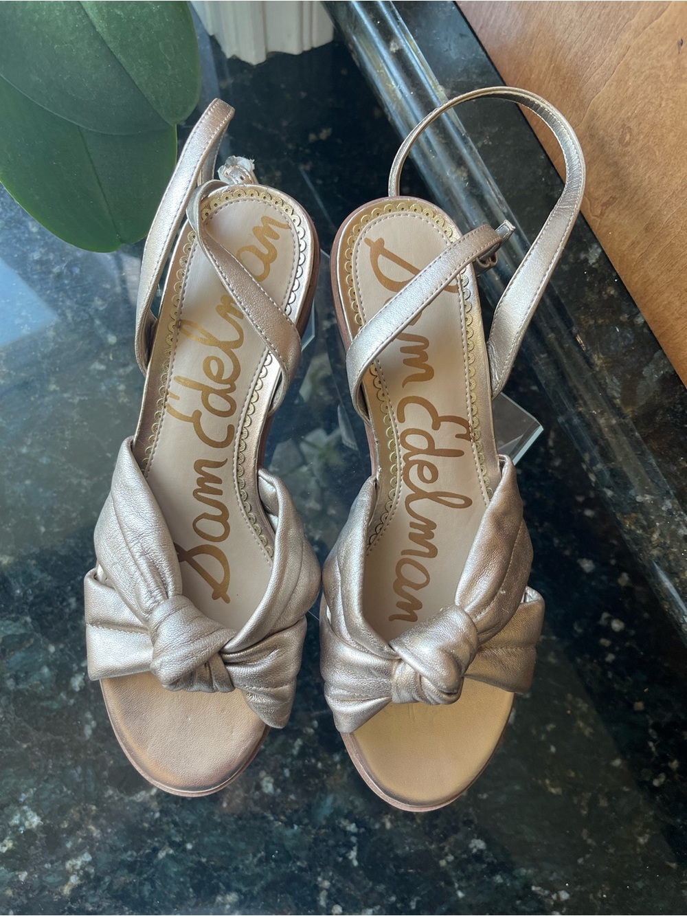 Sam Edelman Rose Gold Knot Slingback Heels